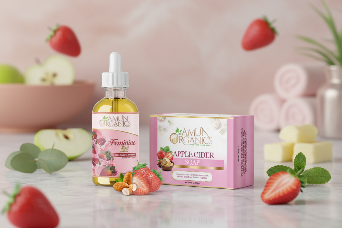 Feminine Oil & Apple Cider Soap Combo Mockup